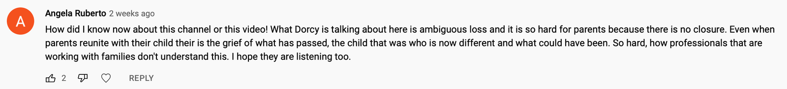 Angela Ruberto Comment